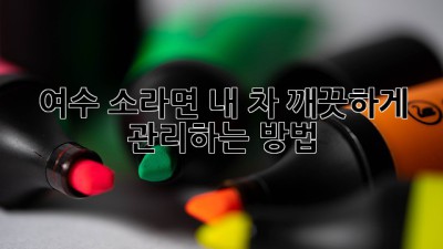 여수 소라면, 내 차 깨끗하게 관리하는 방법! ✨